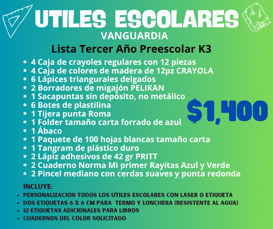Lista de Útiles Escolares - VANGUARDIA