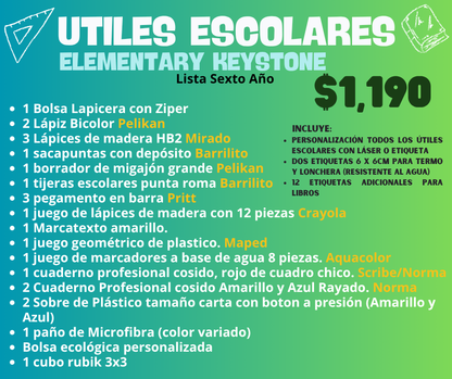 Lista de Útiles Escolares - Keystone [PREVENTA]