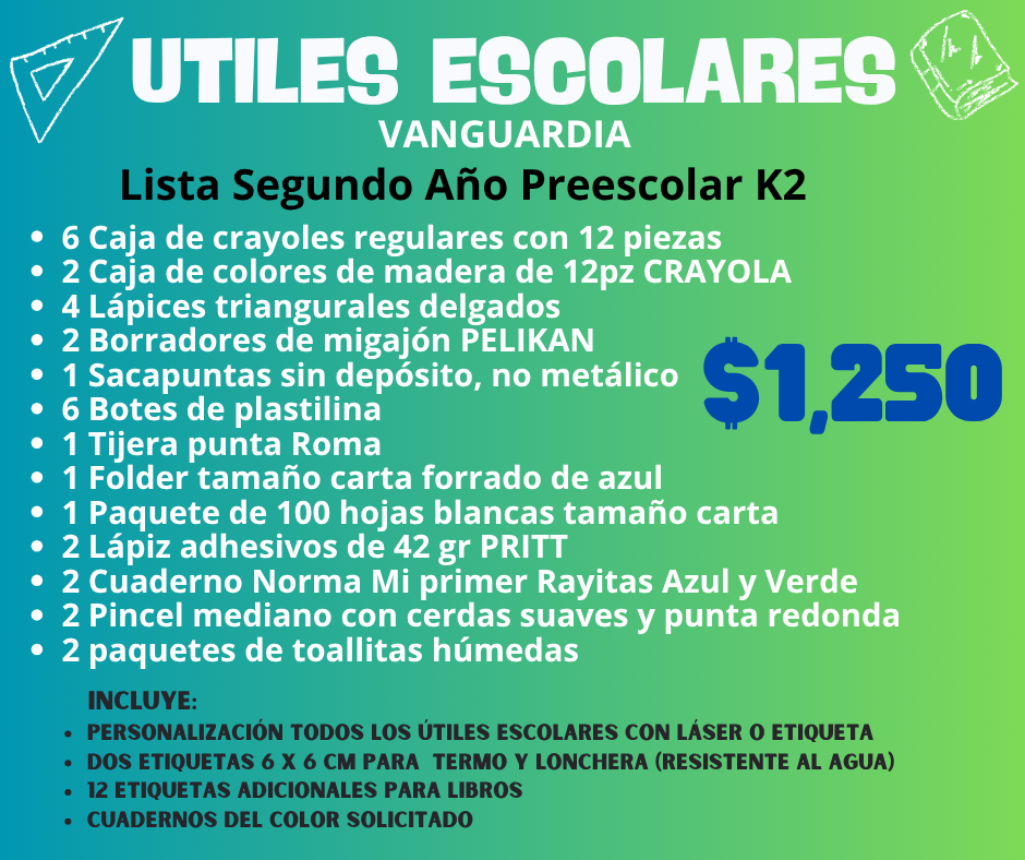 Lista de Útiles Escolares - VANGUARDIA