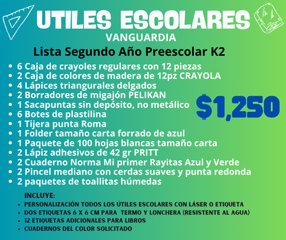 Lista de Útiles Escolares - VANGUARDIA