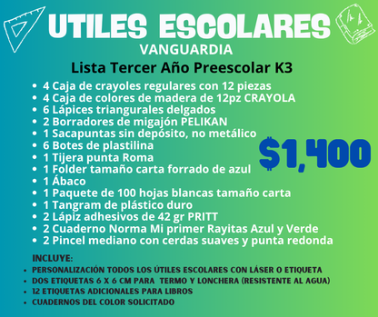 Lista de Útiles Escolares - VANGUARDIA