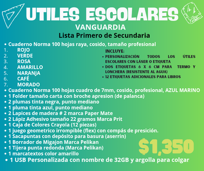 Lista de Útiles Escolares - VANGUARDIA