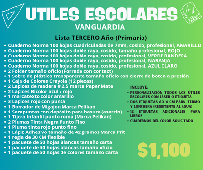 Lista de Útiles Escolares - VANGUARDIA