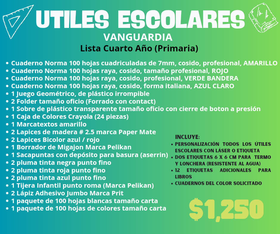 Lista de Útiles Escolares - VANGUARDIA