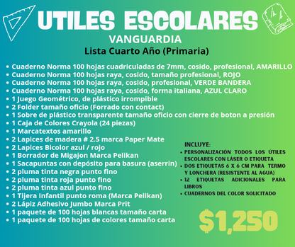 Lista de Útiles Escolares - VANGUARDIA